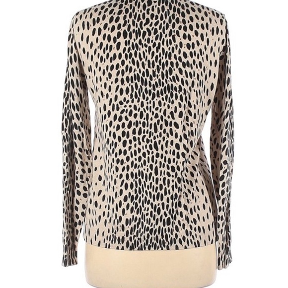 J. Crew Mercantile Animal Print Cotton Lightweight Pullover Sweater Black Sz XS - Picture 3 of 10